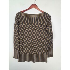 Peruvian Connection Cabled Trellis‎ Women's Sweater Boat Neck Knit Top Small